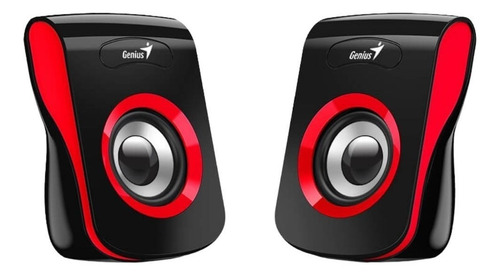 Imagen 1 de 3 de Parlante Para Computador Estéreo Genius Sp-q180 Rojo