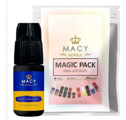 Cola Macy Gold Para Alongamento De Cílios Fio A Fio 3ml Cor Preto