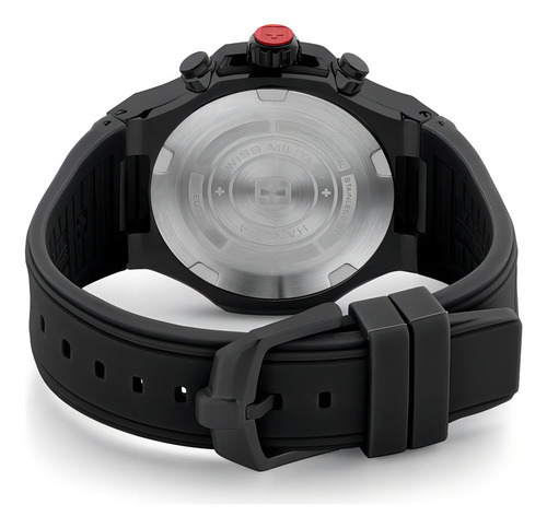 Reloj Swiss Military Smwgo0000630 Para Hombre Cronografo Color de la malla Negro Color del bisel Negro Color del fondo Negro