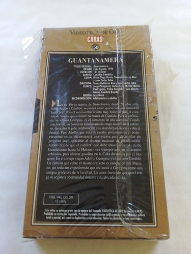 Imagen 2 de 2 de Guantanamera Gutíerrez Alea Tabio - Caras 1994 Vhs U