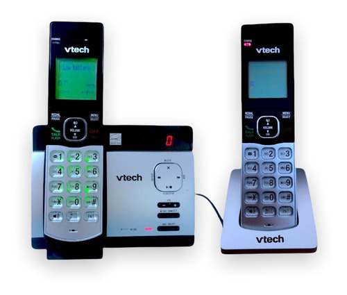 Teléfono Inalambrico Vtech Doble 6.0ghz Contestadora Altavoz Plata Identificador 