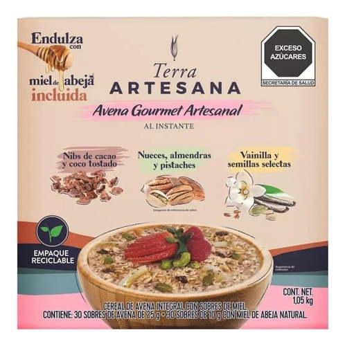 Avena Instantánea Gourmet Terra Artesna 1.05 Kg30 Sobres 25g