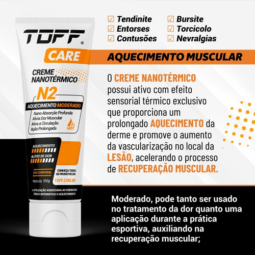 Toff N2 Creme Aquecimento Muscular Moderado - Envio Em 24h