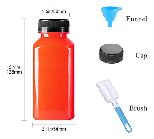 Botellas Plsticas 12pcs Con Tapas - Reutilizables, Transpare