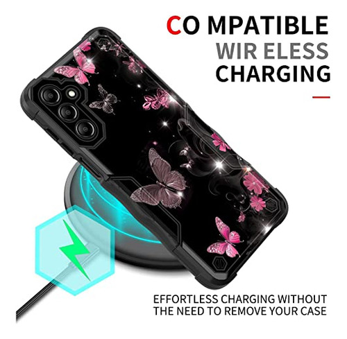 Funda Para Galaxy A14 5g Butterflies Flower 6.6 PuLG Doble C