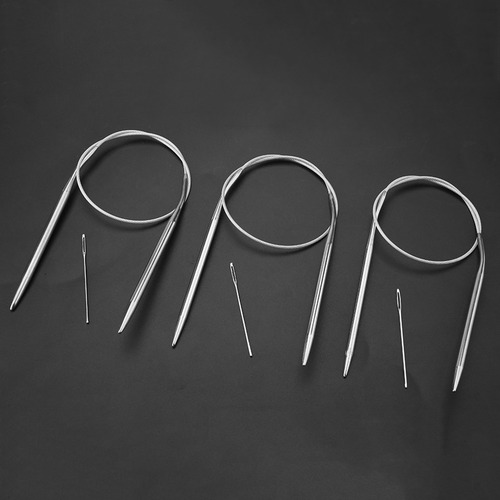 Agulha De Tricô 11 Peças 43/65/80 Cm Circular Multitamanho