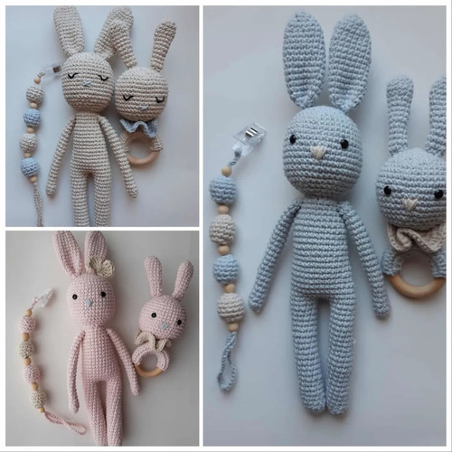 Set De Conejo Al Crochet Amigurumi Recién Nacido Baby Shower