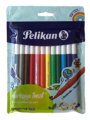 Plumines Pelikan Markana Twist Paquete Con 12 Piezas