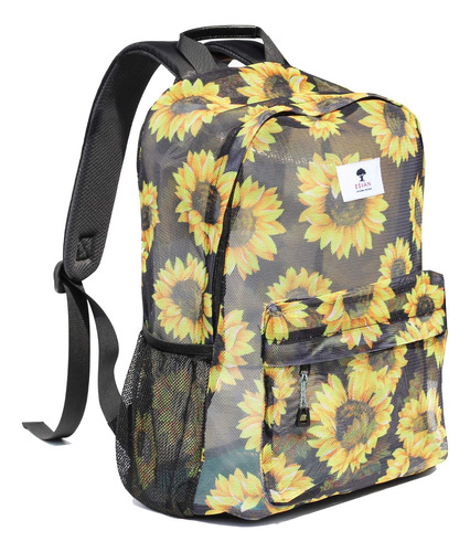 Mochila De Malla Con Estampado Esvan, Mochila Semitransparen
