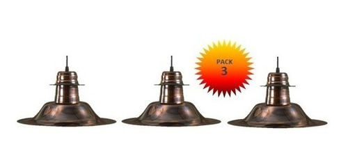 Imagen 2 de 10 de Packx3 Colgante Cobre Lampara Vintage Incluida E27 Hot Sale