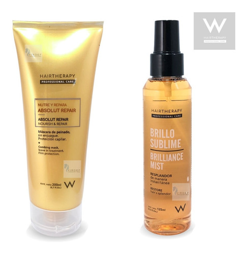 W Hair Therapy Brillo Sublime + Crema Peinar Absolut Repair