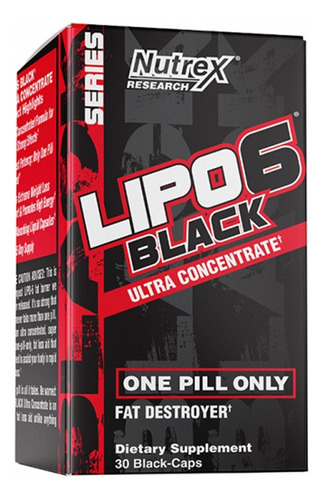 Suplemento en cápsula Nutrex Research  Series Lipo-6 Black Ultra Concentrate cafeína anhidra en pote 30 un