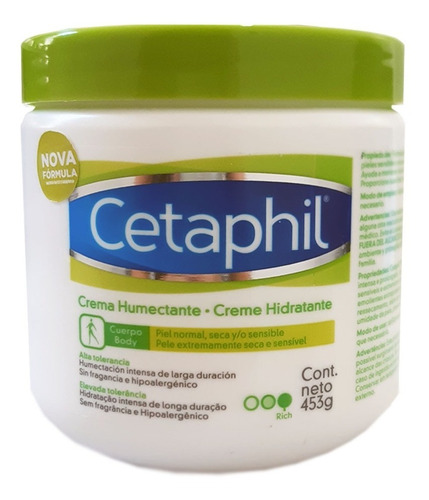 Cetaphil Creme Hid Corp Extremamente Seca E Sensível 453g