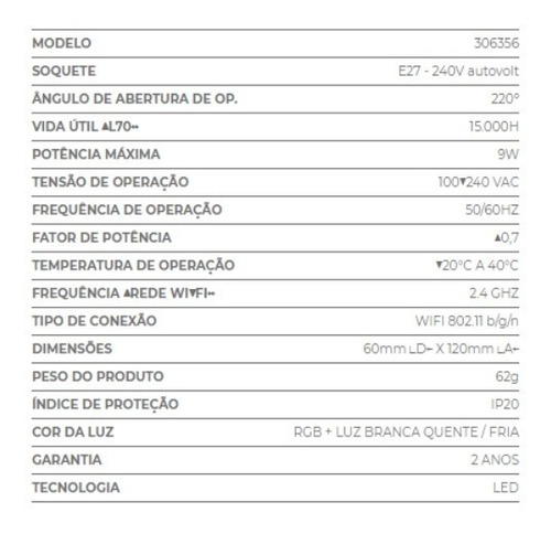 Imagem 5 de 5 de Lâmpada Smart Wifi 9w Rgb