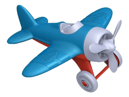 Green Toys Juguete Avión Azul Rojo Niños Bebés Hélice Ruedas