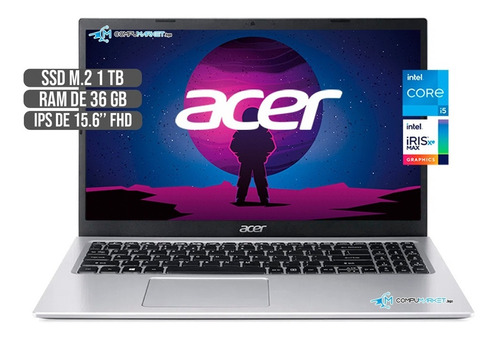 Portatil Acer Intel Core I5 1135g7 Ssd 1tb Ram 36gb Fhd