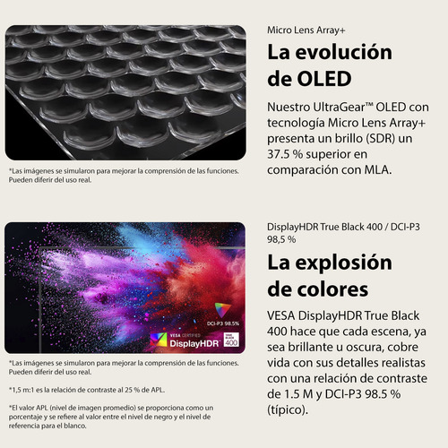 Monitor gaming UltraGear LG OLED de modo dual de 32" Pantalla 4K UHD, 0,03 ms (GtG), DisplayHDR True Black 400