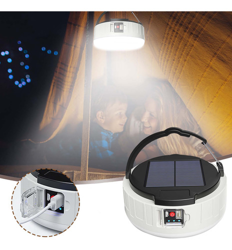 Luz Solar De Acampada Usb Y Night Light Con Mando A Distanci