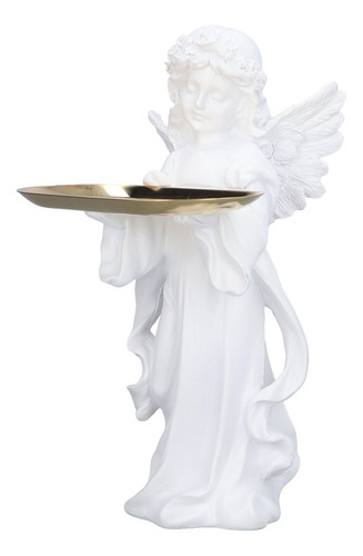 Figura De Ángel De Resina Sintética Con Decoración Suave