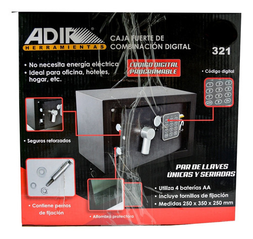 Imagen 5 de 6 de Caja Fuerte Electrónica Seguridad 14 PuLG Código Digital 104