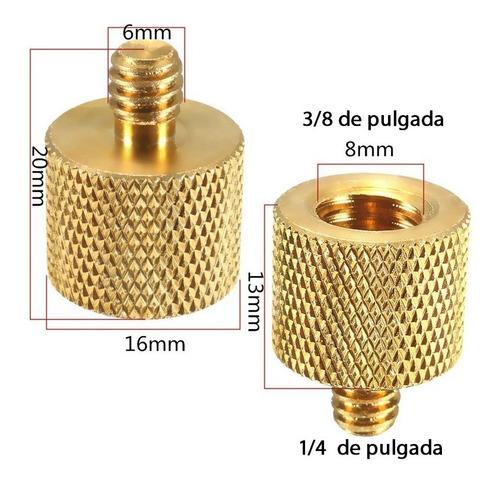 Set 2 Adaptadores Universales Rosca Fina 1/4 3/8 5/8