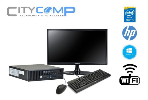 Kit Pc Hp Elitedesk 800 G1, I5 Cuarta, 8 Gb, Wifi, Monitor (Reacondicionado)