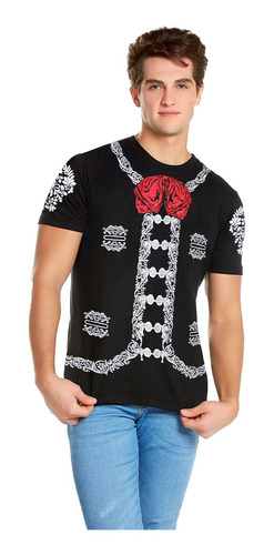 Playera Hombre Charro Fiestas Patrias Mexicanas Tricolor