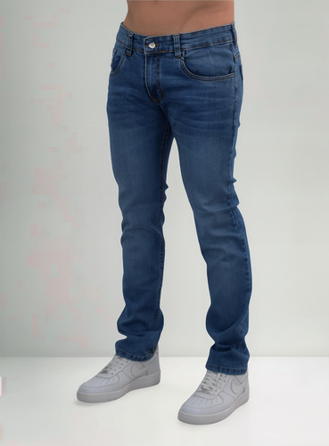Jeans Hombre John Leopard Slim Fit Entubados Mezclilla Moda
