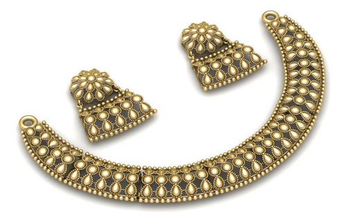Deslumbrante Juego De Collar Y Aretes De Novia