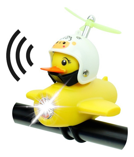 Luz Claxon De Bicicleta Recargable Pato Amarillo Casco