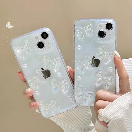 . Para iPhone Funda Transparente De Mariposa De Moño +