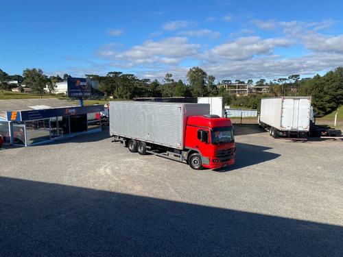 Imagem 20 de 21 de Mb Atego 2430, Truck 6x2, 2018. Automático, Baú Linshalm