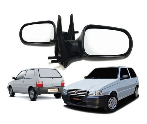 Par De Retrovisor Uno Fire Flex 2005 A 2010 - 2 Portas S/c