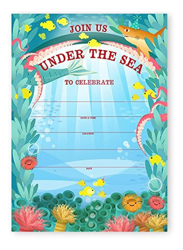 Under The Sea Party 20 Large Invitaciones 20 Invitaciones 20