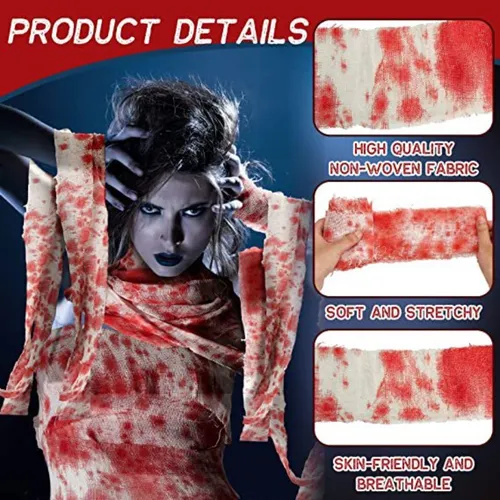 Vendaje De Sangre Artificial De Tela De Gasa Para Halloween