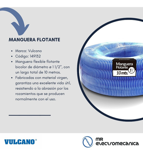 Imagen 5 de 10 de Kit Limpieza Vulcano: Limpiafondo + Manguera X 10mt + Acople