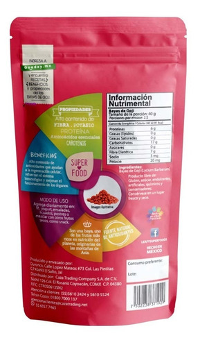 Imagen 2 de 6 de Gojiberries Bayas De Goji Orgánicas Leafy 100g