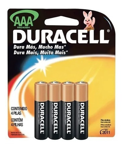 4 Pilas Alcalinas Aaa 1.5v Diámetro 1.5cm Duracell