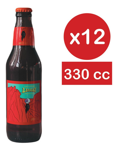 Pack 12x Cerveza Artesanal Lircay Amber Ale 330cc Botella