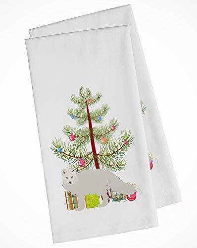 White Arctic Fox Christmas White Kitchen Towel Set Of 2