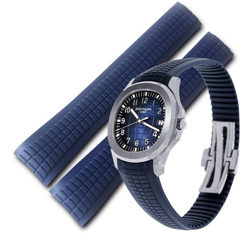 Correa Extensible Azul 21mm Compatible Patek Aquanaut Ancho De La Correa 21 Mm