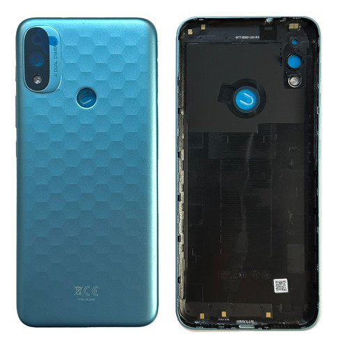 Tapa Trasera Para Moto E20 Sin Lente Con Botones 100% Oem Celeste Lisa