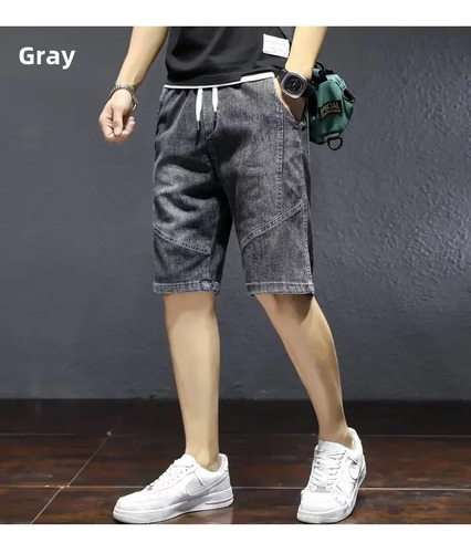 Pantalones Cortos Casuales De Mezclilla De Mezcla De Algodón