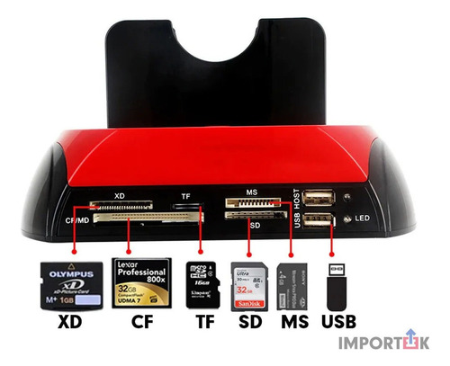 . Dock Disco Duro 2.5 3.5 Sata Multilector Memorias Backup