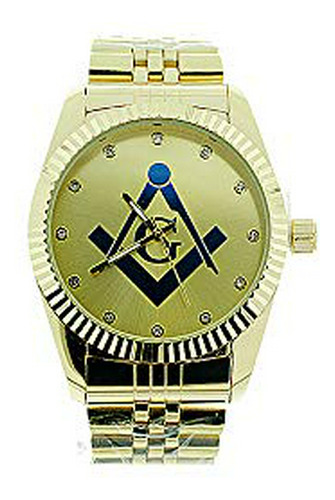 Reloj De Ra - Men's Masonic Watch, Blue Masonic Logo, Roman 