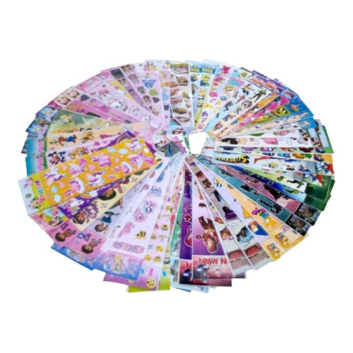 40 Cartelas Adesivo Infantil Sticker - Temas Variados