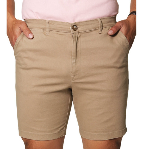 Bermudas Shorts Gabardina Hombre Casuales Cortas Playa Moda