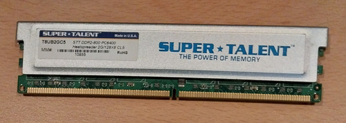 Memoria Ram Pc 2gb Ddr2 800mhz Pc2 6400 Super Talent