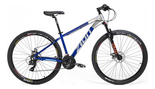 Mountain bike masculina Zion Aspro R29 21v frenos de disco mecánico cambios Shimano Tourney y Shimano Tourney TY500 color azul/blanco  