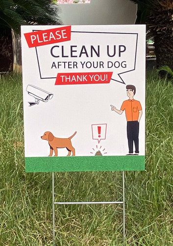 Letrero Con Texto En Inglés «please Clean Up After Your Dog»